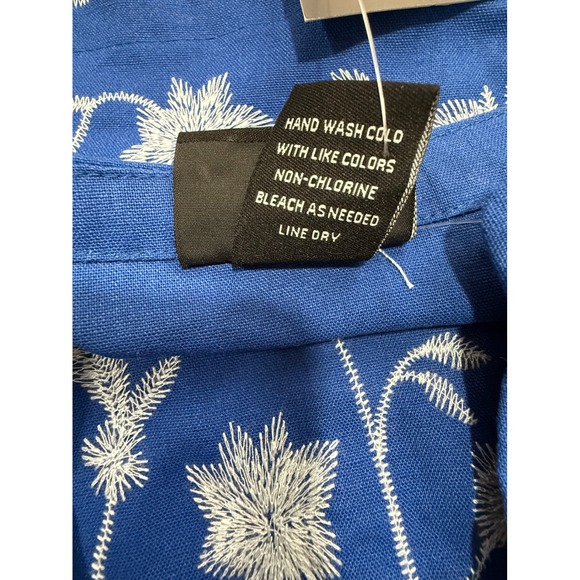 Women's Embroidered Cotton M Artsy Boho Summer Coastal Work Office Career Y2K‎ - Picture 10 of 11